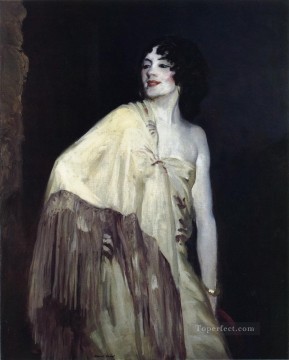Bailarina con un chal amarillo retrato Escuela Ashcan Robert Henri Pinturas al óleo